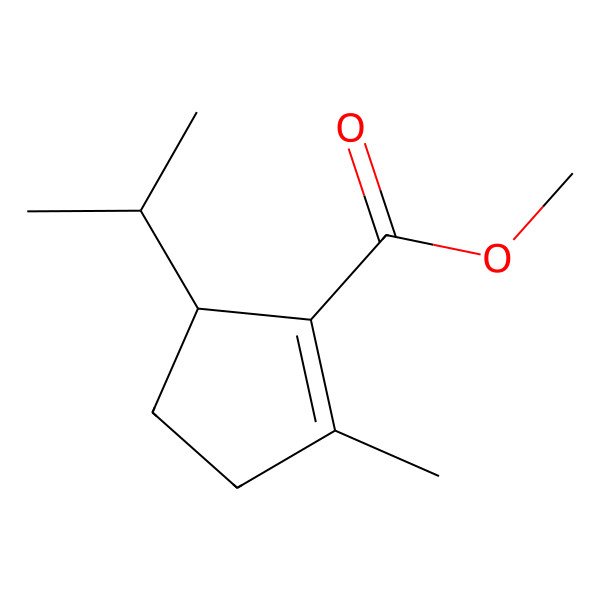 2D Structure of methyl (5R)-2-methyl-5-propan-2-ylcyclopentene-1-carboxylate