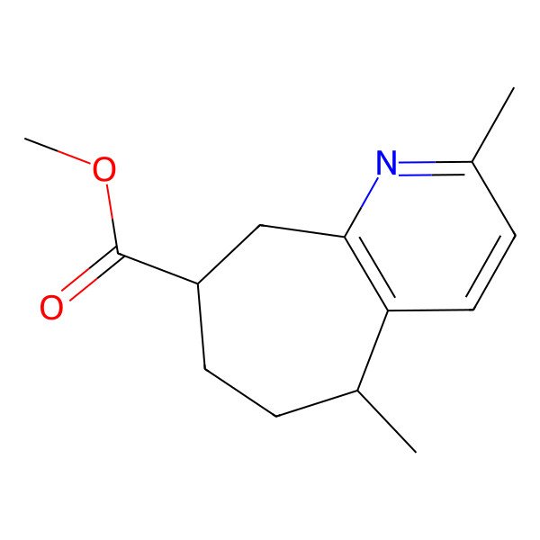 2D Structure of methyl (5R,8S)-2,5-dimethyl-6,7,8,9-tetrahydro-5H-cyclohepta[b]pyridine-8-carboxylate