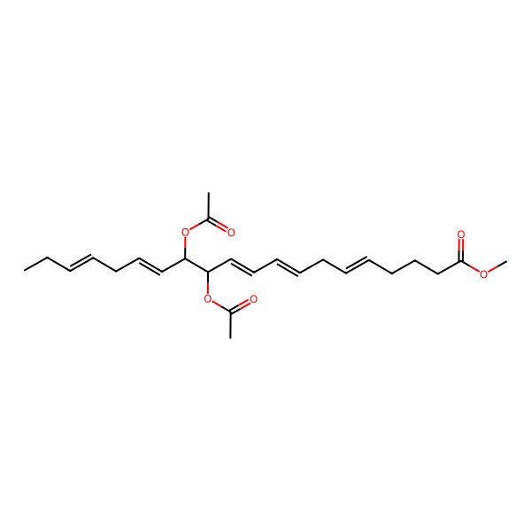 2D Structure of methyl (5Z,8Z,10E,12R,13S,14Z,17Z)-12,13-diacetyloxyicosa-5,8,10,14,17-pentaenoate