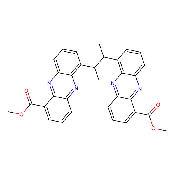 2D Structure of methyl 6-[(2R,3R)-3-(6-methoxycarbonylphenazin-1-yl)butan-2-yl]phenazine-1-carboxylate