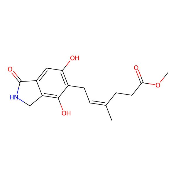 2D Structure of Methyl 6-(4,6-dihydroxy-1-oxo-2,3-dihydroisoindol-5-yl)-4-methylhex-4-enoate