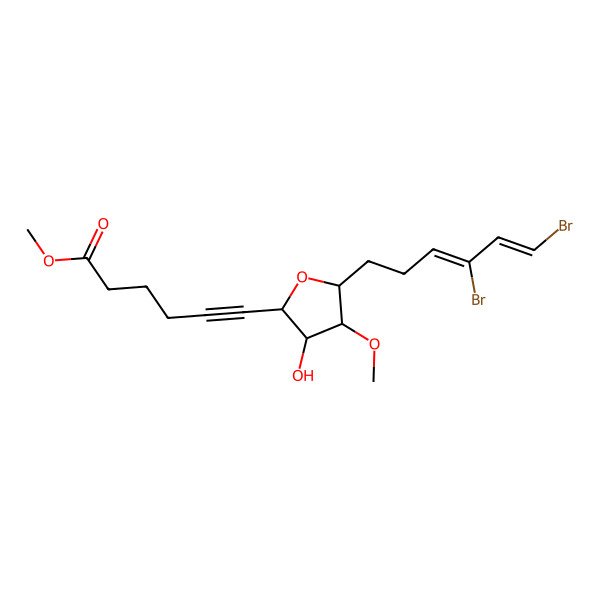 2D Structure of Methyl 6-[5-(4,6-dibromohexa-3,5-dienyl)-3-hydroxy-4-methoxyoxolan-2-yl]hex-5-ynoate