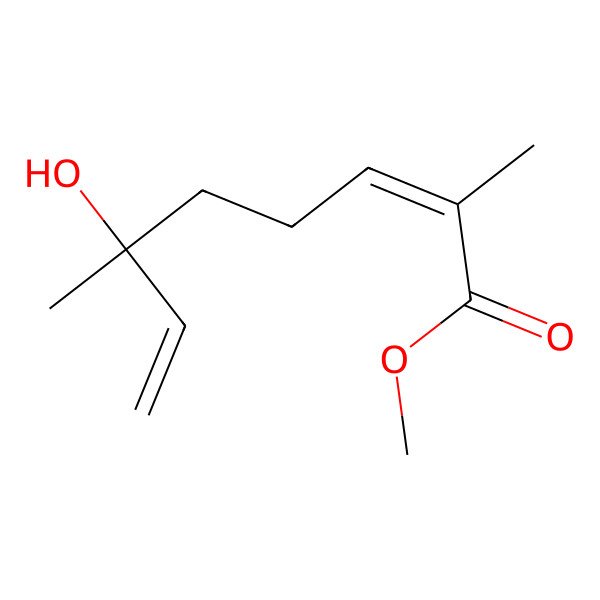 2D Structure of Methyl 6-hydroxy-2,6-dimethylocta-2,7-dienoate