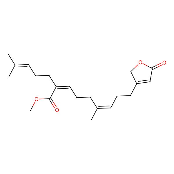 2D Structure of methyl 6-methyl-2-(4-methylpent-3-enyl)-9-(5-oxo-2H-furan-3-yl)nona-2,6-dienoate