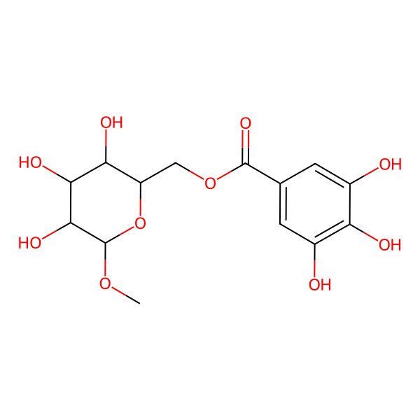 2D Structure of Methyl 6-O-galloyl-b-D-glucopyranoside 2D Structure of Methyl 6-O-galloyl-b-D-glucopyranoside