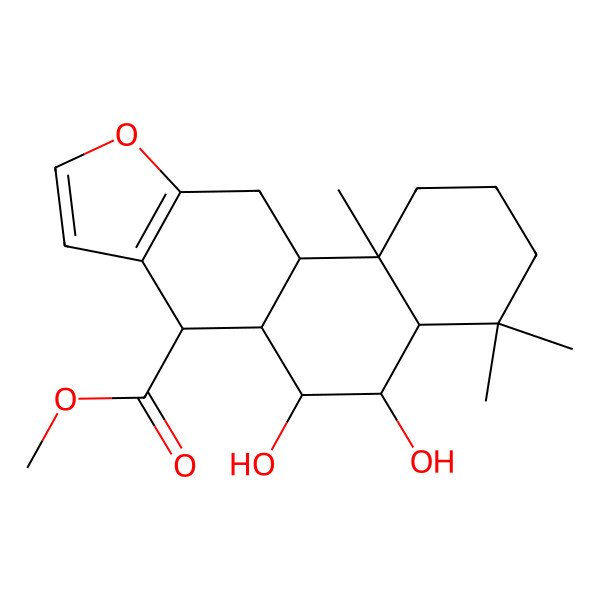 2D Structure of Methyl 6alpha,7beta-dihydroxyvouacapan-17beta-oate