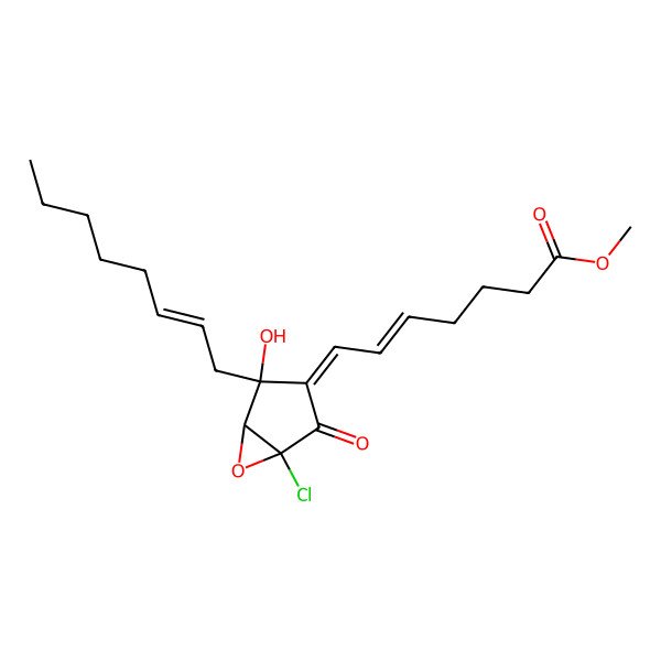 2D Structure of Methyl 7-(1-chloro-4-hydroxy-4-oct-2-enyl-2-oxo-6-oxabicyclo[3.1.0]hexan-3-ylidene)hept-5-enoate