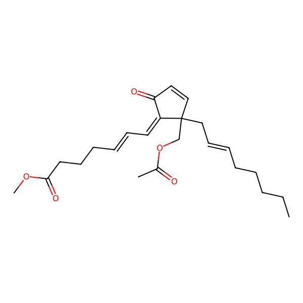 2D Structure of Methyl 7-[2-(acetyloxymethyl)-2-oct-2-enyl-5-oxocyclopent-3-en-1-ylidene]hept-5-enoate
