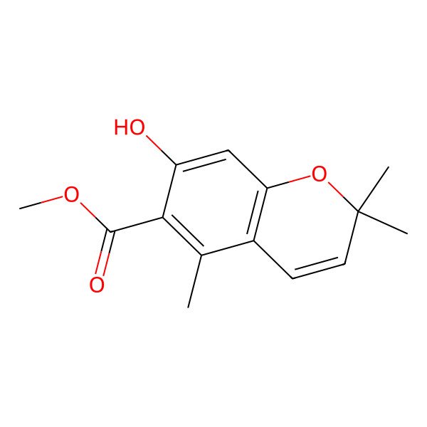 2D Structure of Methyl 7-hydroxy-2,2,5-trimethylchromene-6-carboxylate