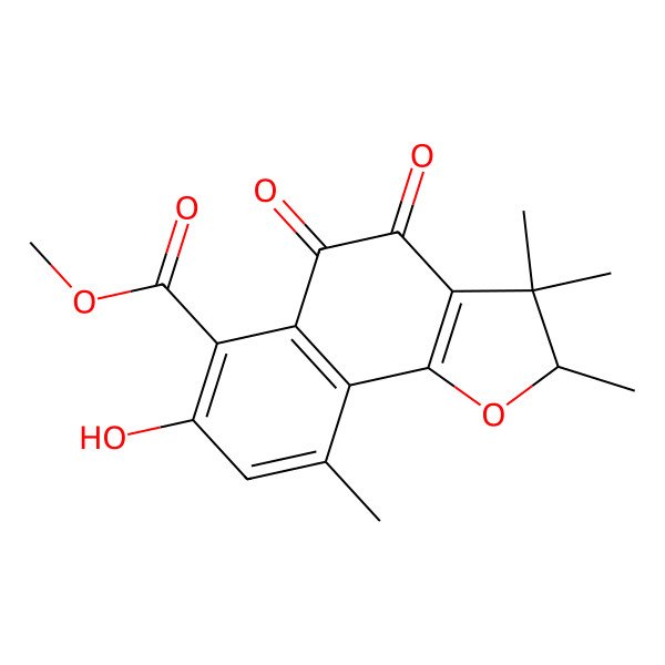 2D Structure of methyl 7-hydroxy-2,3,3,9-tetramethyl-4,5-dioxo-2H-benzo[g][1]benzofuran-6-carboxylate