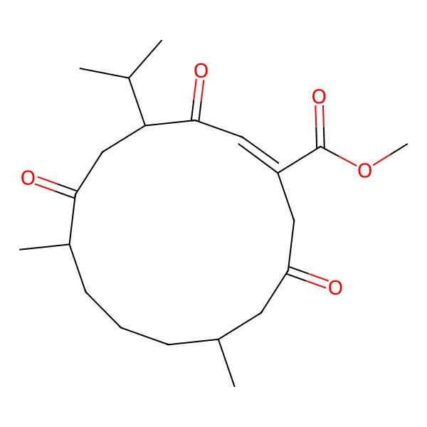 2D Structure of Methyl 7,11-dimethyl-3,6,13-trioxo-4-propan-2-ylcyclotetradecene-1-carboxylate