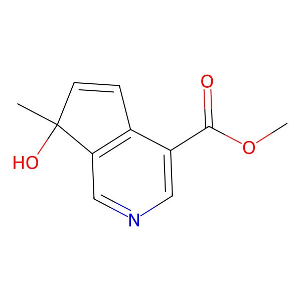 2D Structure of methyl (7R)-7-hydroxy-7-methylcyclopenta[c]pyridine-4-carboxylate