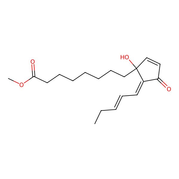 2D Structure of methyl 8-[(1S,5Z)-1-hydroxy-4-oxo-5-[(E)-pent-2-enylidene]cyclopent-2-en-1-yl]octanoate