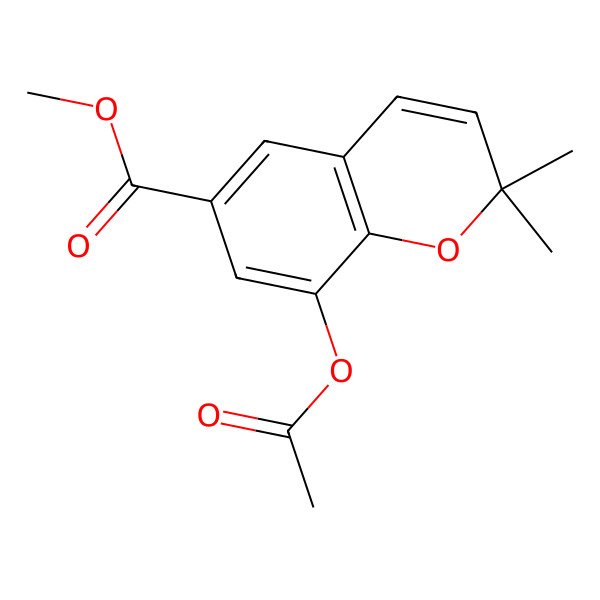 2D Structure of Methyl 8-acetyloxy-2,2-dimethylchromene-6-carboxylate