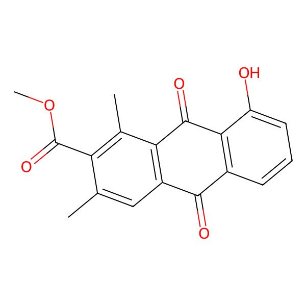 2D Structure of Methyl 8-hydroxy-1,3-dimethyl-9,10-dioxoanthracene-2-carboxylate 2D Structure of Methyl 8-hydroxy-1,3-dimethyl-9,10-dioxoanthracene-2-carboxylate