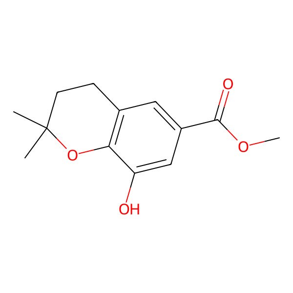 2D Structure of Methyl 8-hydroxy-2,2-dimethyl-3,4-dihydrochromene-6-carboxylate