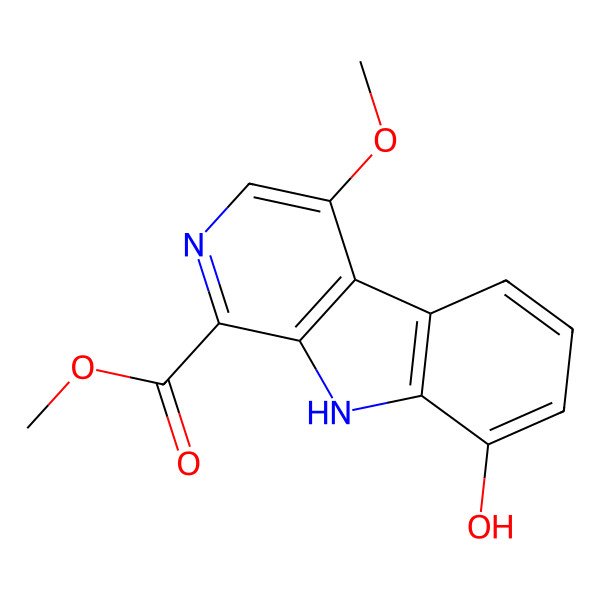 2D Structure of methyl 8-hydroxy-4-methoxy-9H-pyrido[3,4-b]indole-1-carboxylate