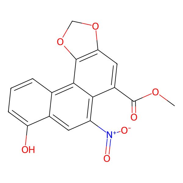 2D Structure of Methyl 8-hydroxy-6-nitronaphtho[2,1-g][1,3]benzodioxole-5-carboxylate