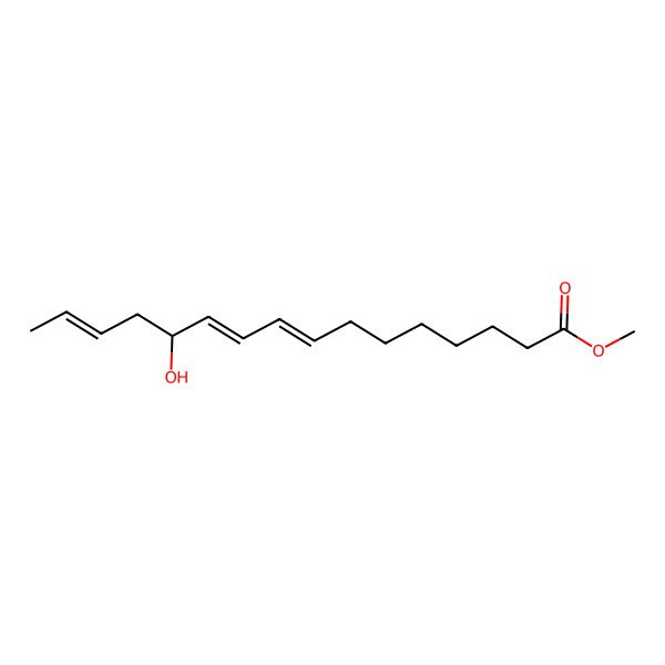 2D Structure of methyl (8Z,10E,12S,14Z)-12-hydroxyhexadeca-8,10,14-trienoate