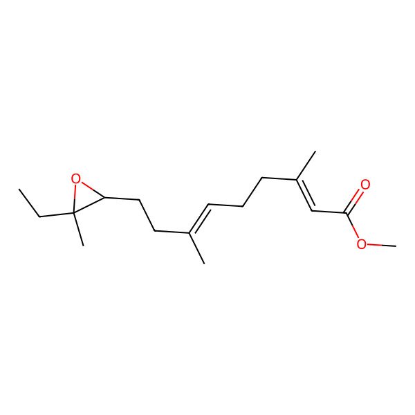 2D Structure of Methyl 9-(3-ethyl-3-methyloxiran-2-yl)-3,7-dimethylnona-2,6-dienoate