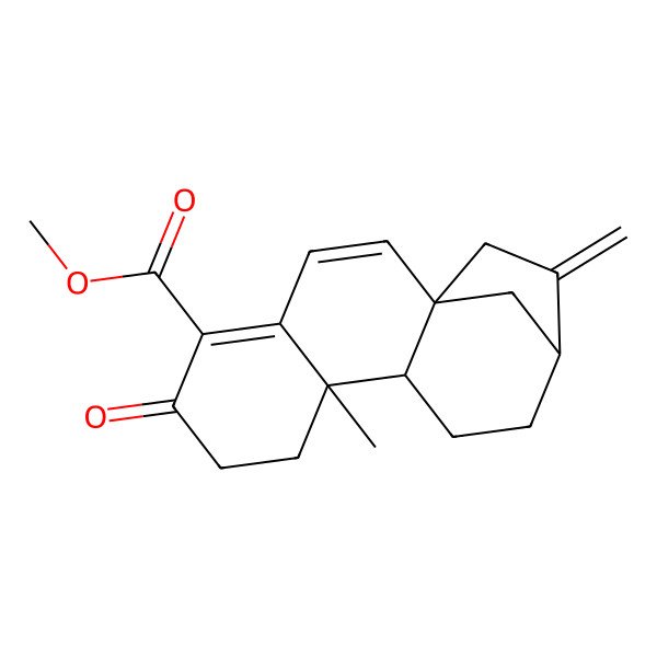 2D Structure of Methyl 9-methyl-14-methylidene-6-oxotetracyclo[11.2.1.01,10.04,9]hexadeca-2,4-diene-5-carboxylate