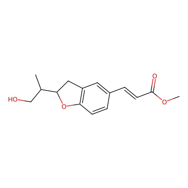 2D Structure of methyl (E)-3-[(2R)-2-[(2R)-1-hydroxypropan-2-yl]-2,3-dihydro-1-benzofuran-5-yl]prop-2-enoate