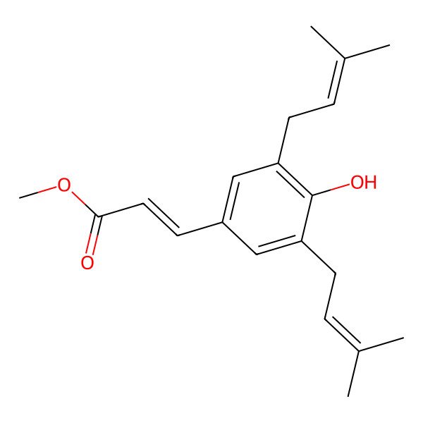 2D Structure of methyl (E)-3-[4-hydroxy-3,5-bis(3-methylbut-2-enyl)phenyl]prop-2-enoate