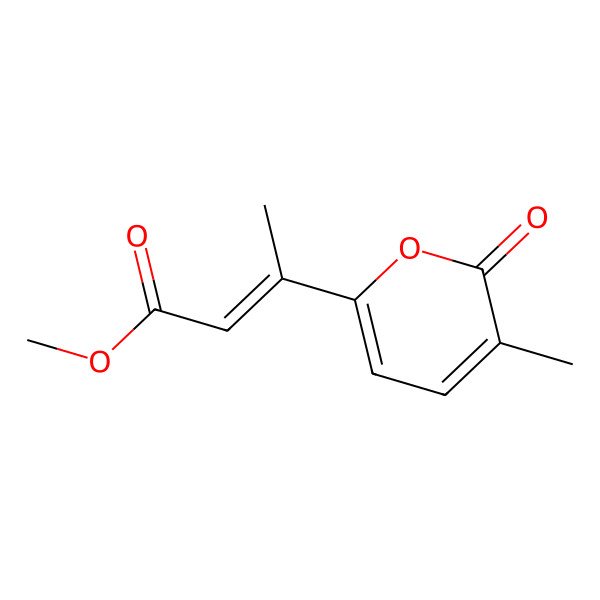 2D Structure of methyl (E)-3-(5-methyl-6-oxopyran-2-yl)but-2-enoate
