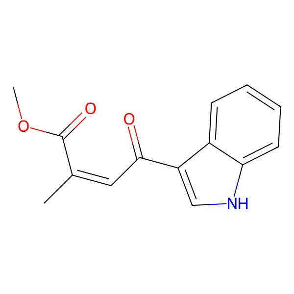2D Structure of methyl (E)-4-(1H-indol-3-yl)-2-methyl-4-oxobut-2-enoate 2D Structure of methyl (E)-4-(1H-indol-3-yl)-2-methyl-4-oxobut-2-enoate