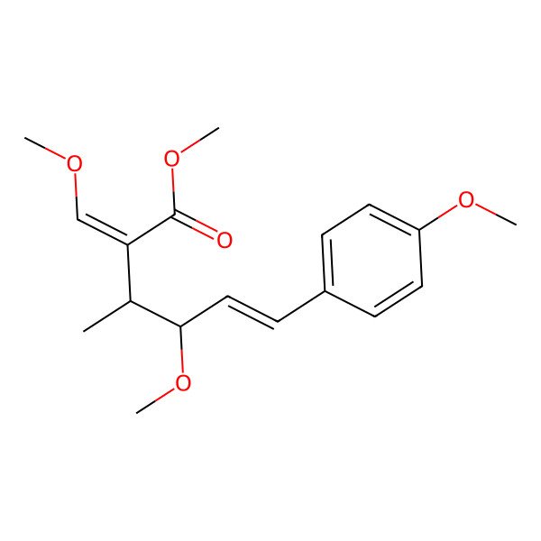 2D Structure of methyl (E,2Z,3S,4S)-4-methoxy-2-(methoxymethylidene)-6-(4-methoxyphenyl)-3-methylhex-5-enoate