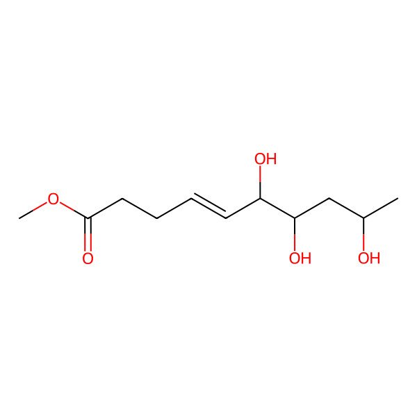2D Structure of methyl (E,6S,7R,9S)-6,7,9-trihydroxydec-4-enoate