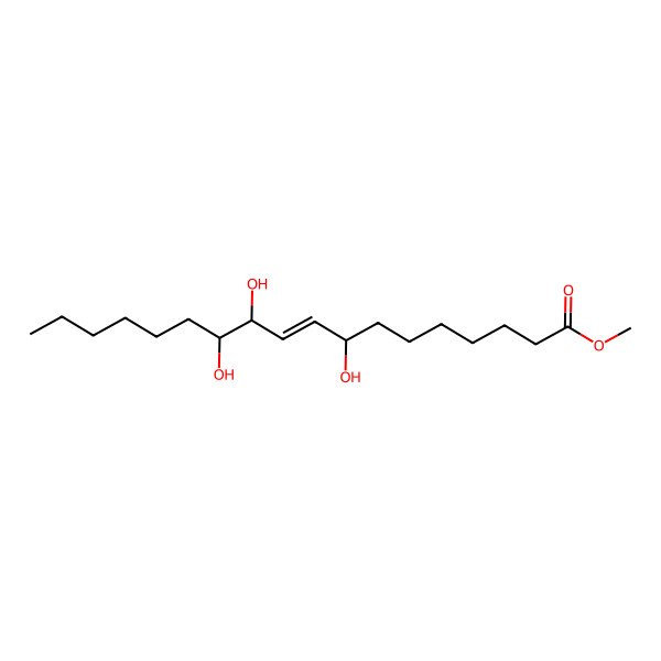2D Structure of methyl (E,8R,11S,12S)-8,11,12-trihydroxyoctadec-9-enoate 2D Structure of methyl (E,8R,11S,12S)-8,11,12-trihydroxyoctadec-9-enoate