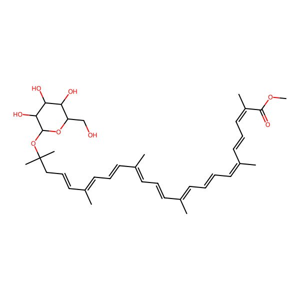 2D Structure of Methyl glucosyl-3,4-dehydro-apo-8'-lycopenoate