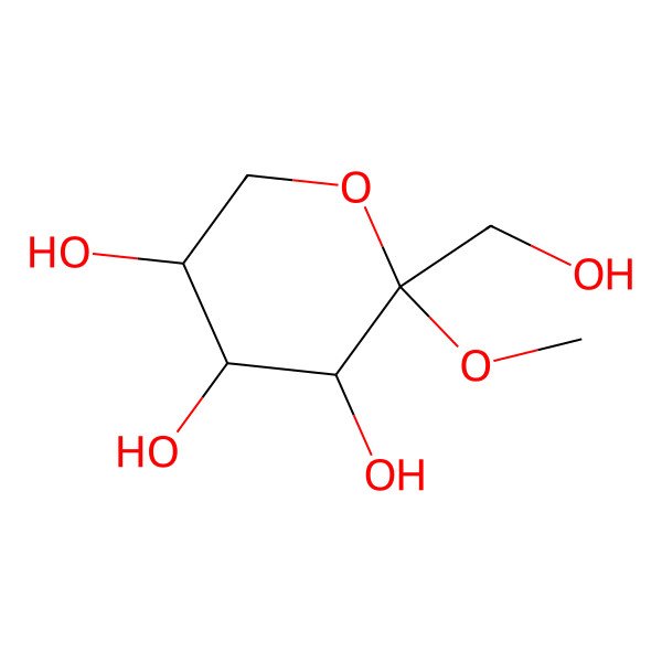 2D Structure of Methyl hex-2-ulopyranoside