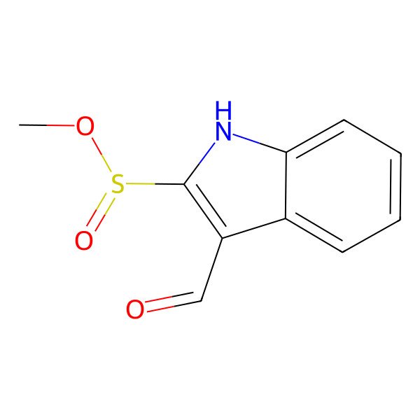 2D Structure of methyl (S)-3-formyl-1H-indole-2-sulfinate