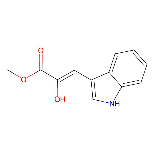 2D Structure of methyl (Z)-2-hydroxy-3-(1H-indol-3-yl)prop-2-enoate
