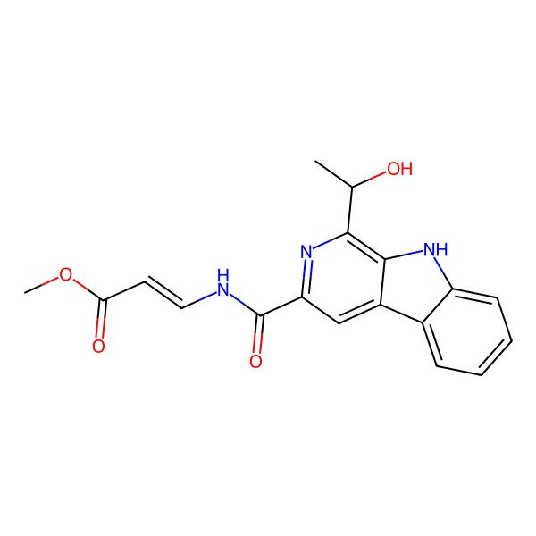 2D Structure of methyl (Z)-3-[[1-[(1S)-1-hydroxyethyl]-9H-pyrido[3,4-b]indole-3-carbonyl]amino]prop-2-enoate