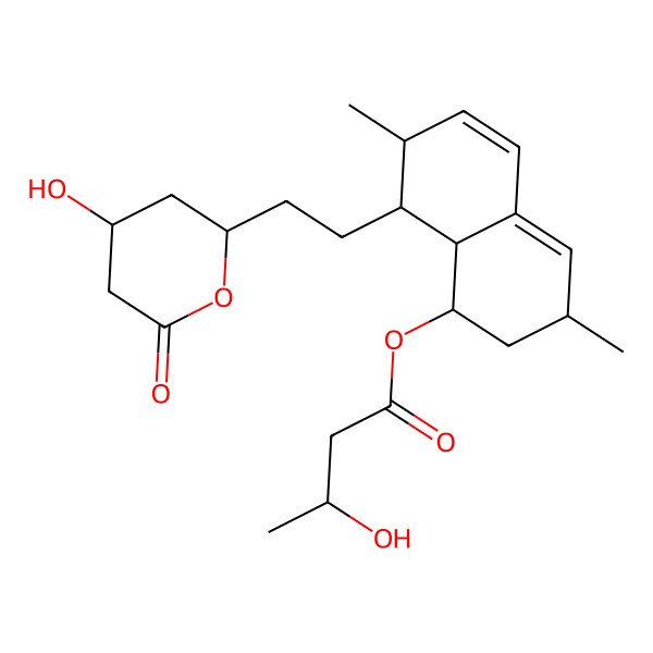 2D Structure of [8-[2-(4-Hydroxy-6-oxooxan-2-yl)ethyl]-3,7-dimethyl-1,2,3,7,8,8a-hexahydronaphthalen-1-yl] 3-hydroxybutanoate
