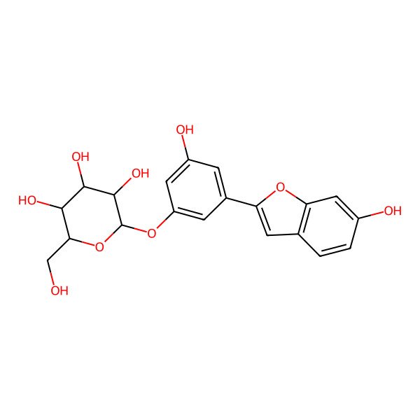 2D Structure of moracin M-3'-O-glucopyranoside