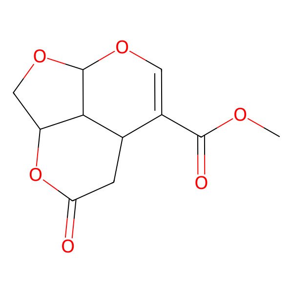 2D Structure of Methyl 6-oxo-2,5,11-trioxatricyclo[6.3.1.04,12]dodec-9-ene-9-carboxylate