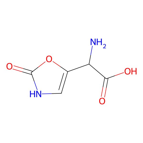 2D Structure of alpha-Amino-2,3-dihydro-2-oxo-5-oxazoleacetic acid