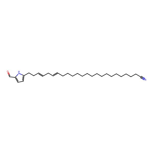 2D Structure of (18Z,21Z)-24-(5-formyl-1H-pyrrol-2-yl)tetracosa-18,21-dienenitrile