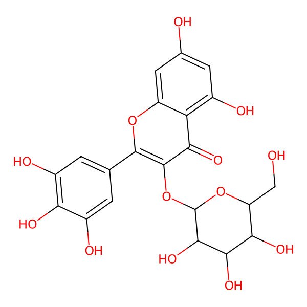 2D Structure of myricetin 3-O-alpha-D-glucopyranoside 2D Structure of myricetin 3-O-alpha-D-glucopyranoside