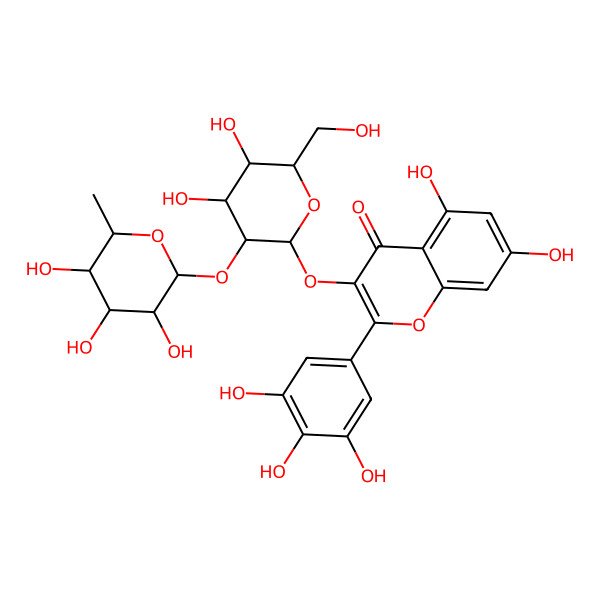 2D Structure of myricetin-3-O-hexosyl(1-2)deoxyhexoside
