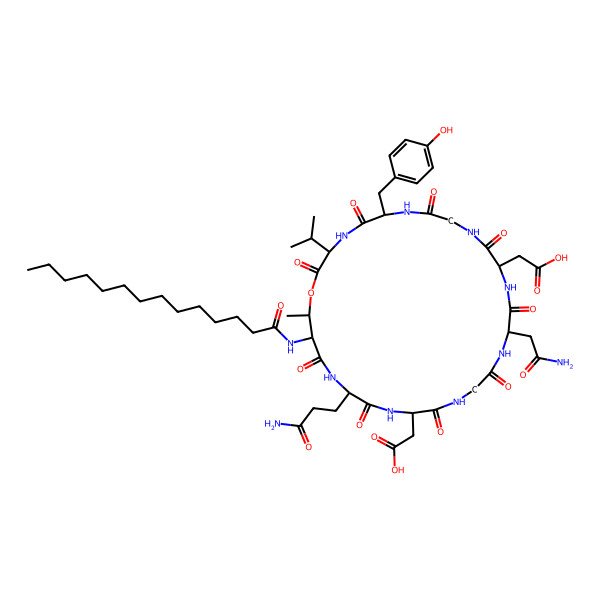 2D Structure of myristoyl-DL-xiThr(1)-DL-Gln-DL-Asp-Gly-DL-Asn-DL-Asp-Gly-DL-Tyr-DL-Val-(1)