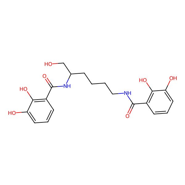 2D Structure of N,N'-((1S)-1-(Hydroxymethyl)-1,5-pentanediyl)bis(2,3-dihydroxybenzamide)
