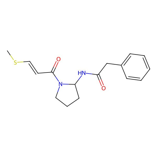 2D Structure of N-[1-(3-methylsulfanylprop-2-enoyl)pyrrolidin-2-yl]-2-phenylacetamide