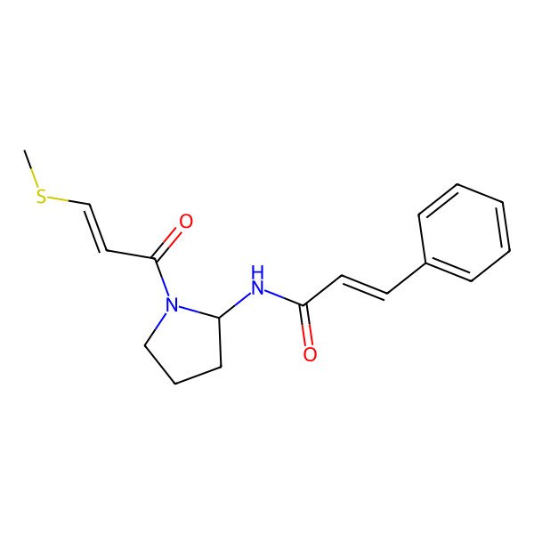 2D Structure of N-[1-(3-methylsulfanylprop-2-enoyl)pyrrolidin-2-yl]-3-phenylprop-2-enamide