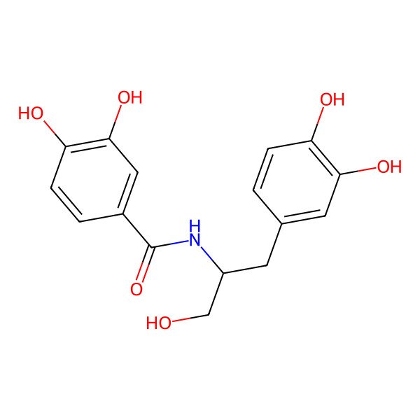 2D Structure of N-[1-(3,4-dihydroxyphenyl)-3-hydroxypropan-2-yl]-3,4-dihydroxybenzamide
