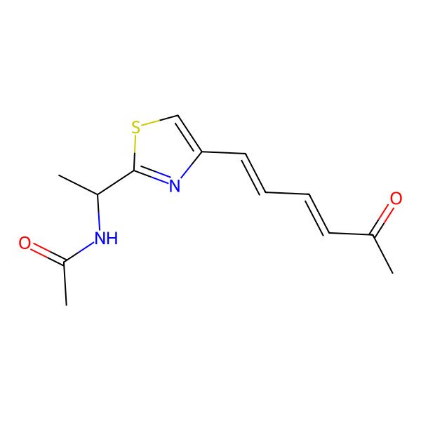 2D Structure of N-[1-[4-(5-oxohexa-1,3-dienyl)-1,3-thiazol-2-yl]ethyl]acetamide